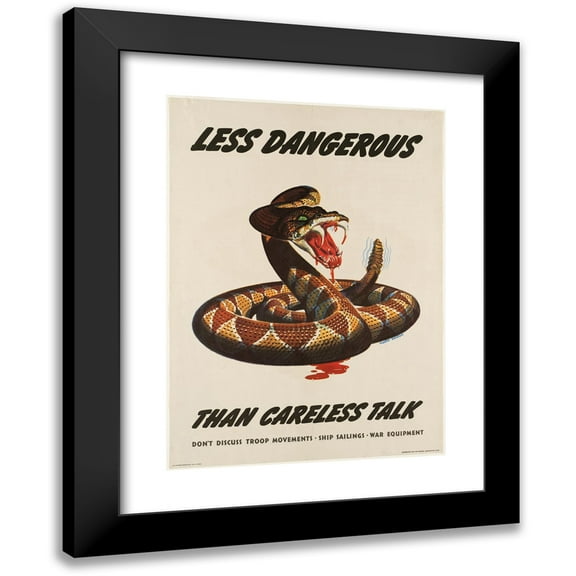 Albert Dorne 11x14 Black Modern Framed Museum Art Print Titled - Less Dangerous than Careless Talk (1944)