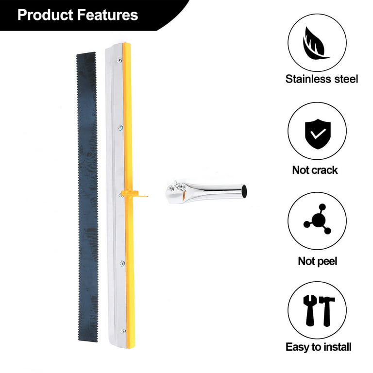 Stainless Steel Notched Squeegee Epoxy Cement Scraper Painting Coating Self  Leveling Flooring Gear Rake Construction Hand Tools (Scraping Teeth Height