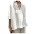 thumbnail image 2 of Aloohaidyvio Tops for Women ,Womens Casual Loose Tops Ladies Cotton Shirts Blouse, 2 of 6