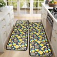 thumbnail image 4 of Kitchen Rugs Sets Of 2,Yellow Lemon Fruit Slices DarkBlue Pattern Anti Fatigue Kitchen Mat Rugs Non Slip Washable,Decorative Kitchen Floor Mats for Kitchen,Sink,Laundry,17"x47"+17"x47", 4 of 5