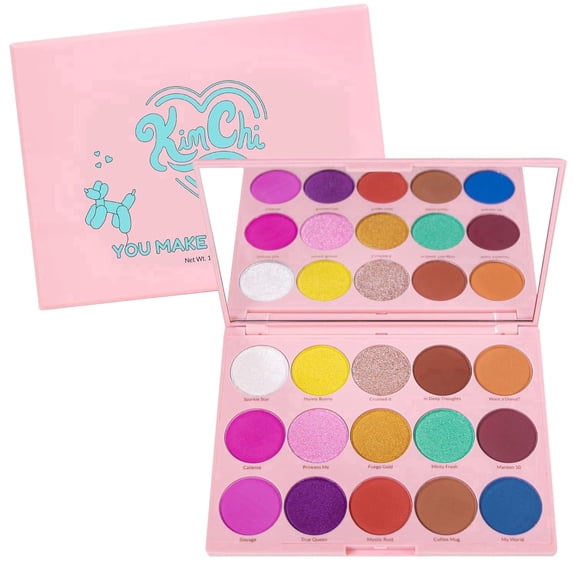 KimChi Chic Beauty Pressed Eyeshadow Palette, You Make Me Happy, 15 Colors