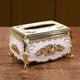 thumbnail image 3 of Caja de Pañuelos Tallada Macarena U dorado y blanco Sostenedor del tejido, 3 of 6