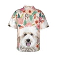 thumbnail image 4 of Poodle Goldendoodle Dogs Floral Boho Flowers Men'S 3d Print Casual Button Down Shirts, Novelty Hawaiian Short Sleeves 2xl, 4 of 7