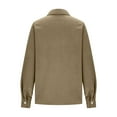 thumbnail image 5 of BRGZLK Corduroy Button Down Shirts for Women Solid Color Casual Long Sleeve Turn Down Collar Stitching Open Front Trendy Cozy Tops Khaki M, 5 of 5