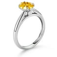 thumbnail image 3 of Gem Stone King 10K White Gold Golden Yellow Zirconia Solitaire Engagement Ring for Women (1.21 Cttw, Oval 8X6MM, Gemstone Birthstone, Size 9), 3 of 4