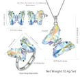 thumbnail image 4 of White Butterfly Jewelry Sets Earrings Necklace Ring April Birthstone Jewelry Set 925 Sterling Silver Women Birthday Mother's Day Gifts, 4 of 6