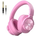 thumbnail image 1 of Auriculares AOC Bluetooth para colocar sobre las orejas, monitor DJ, color rosa, 1 of 8