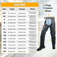 thumbnail image 4 of Dream Apparel Black Motorcycle Leather Chaps for Men Women Riding Black Split Leather Chaps Biker Chap Pants W/ Mesh Lining, 4 of 9