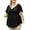 Black, variant on SHEWIN Womens Plus Size Tops High Elasticity Hollow Out Eyelet Embroidery Summer Blouse Tops V Neck Trendy Blouse