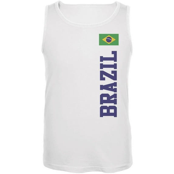 World Cup Brazil White Adult Tank Top - 3X-Large