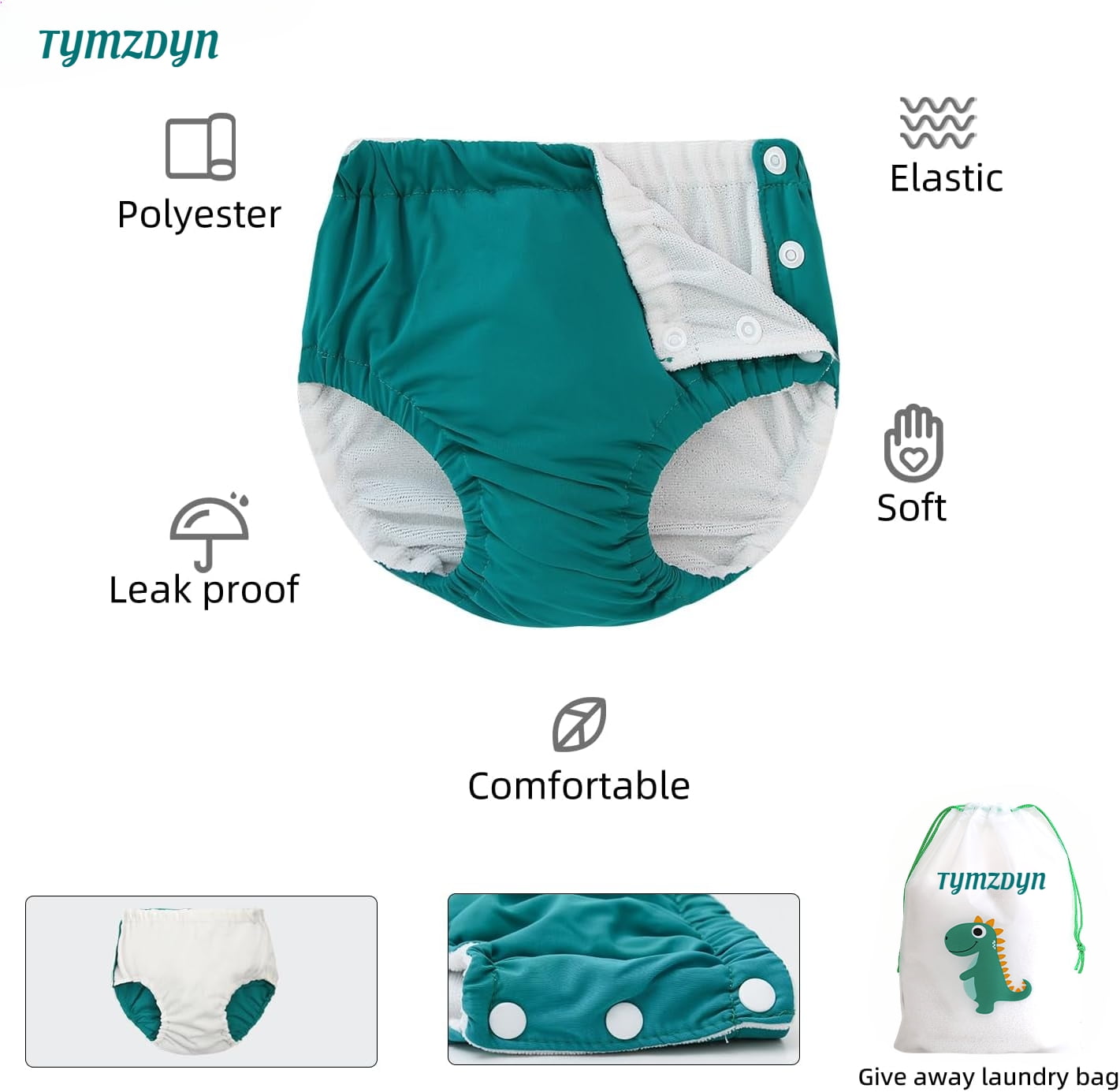 TYMZDYN 2 Packs Baby Reusable Swim Diapers Soft and Silky Toddler Swim Diaper Washable Baby Swim Diaper 3T Baby Swim Trunks Swimming Diapers Size 3 Waterproof Diapers for Swimming Boys and Girls