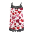 thumbnail image 6 of Vetsdori Womens Sleeveless Pajamas Sets 2 Pieces Casual Homewear Summer Shorts & Top,Heart Print Holiday Loungewear Sleepwear PJ Sets for Women Lace, 6 of 6