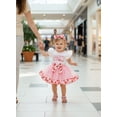thumbnail image 3 of Happy Town Baby Girl 1st Birthday Outfit Sleeveless Romper Tulle Tutu Skirt with Headband Toddler Girl Clothes Set, 3 of 9