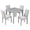 Silver Gray | 5-Piece Dining Table Set, variant on GZXS 5-Piece Dinette Set, Square Dining Table with Crystal Crushed Diamond Edge and 4 Linen Upholstered Chairs, Space-Saving Dining Set for Compact Kitchen, White Light Gray