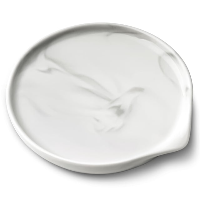 Reposacucharas Grande De Cerámica Para Encimera De Cocina, Apto Para Lavavajillas, Decoración De Mármol, Soporte Para Cuchara Para Cocina De 5,5 Pulgadas