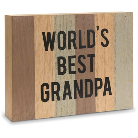 Pavilion - World's Best Grandpa Mini Striped Plaque Wall