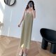 thumbnail image 4 of Qarigey Vestido Largo Sin Mangas Gasa Ropa De Verano Vestido Suelto Sexy, Blanco, M Vestidos Verde claro SG Qarigey AP001588-19B, 4 of 6