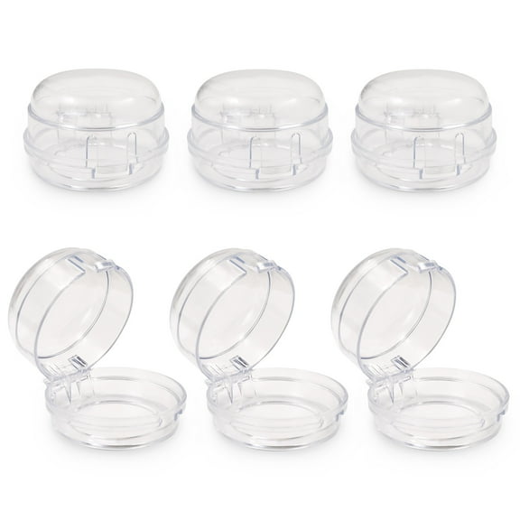6 Pack Gas Stove Switch Protection Cover Clear Universal Gas Oven Knob Safety Covers with Matching Double-sided Tape Stove Knob Locks for Gas Burners (Transparent)