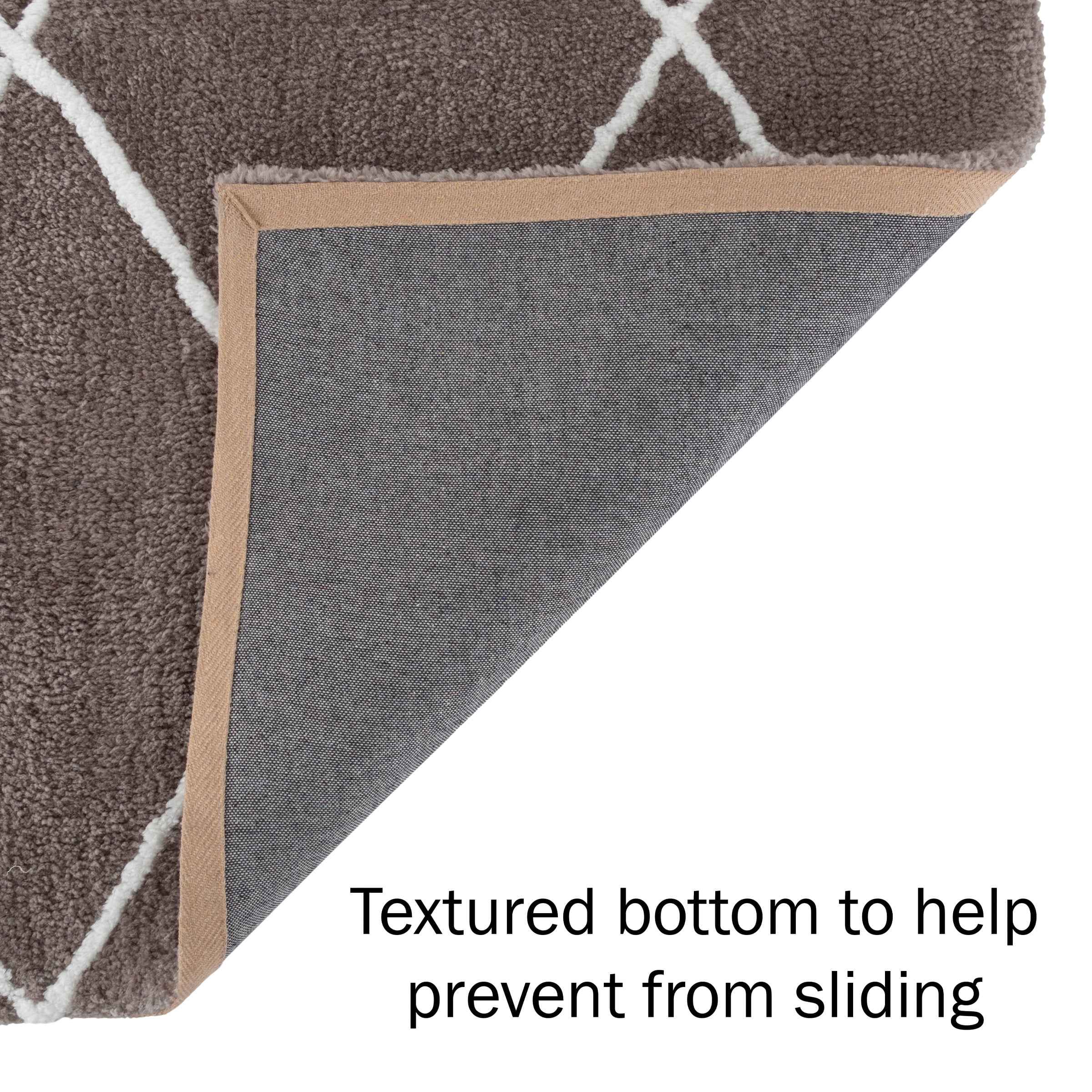 Somerset Home Diamond Shag Area Rug for Living Room - Plush Gray & Ivory(5’3”x7’7”)