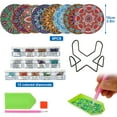 thumbnail image 4 of CNKOO 8Pcs DIY  Coasters Kit with Holder 4 Inch Rhinestone Painting Coasters Reusable  Drawing Cup Mat Colorful Crystal Art Painting Cup Pad Crafts for Kid Adult Beginner, 4 of 10