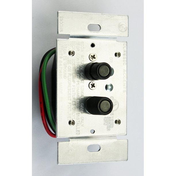Classic Accents Single Pole 600 Watt Black Button Antique Push Button Dimmer Light Switch