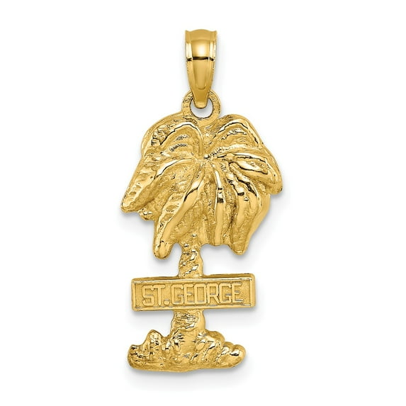 FB Jewels 14K Yellow Gold St. George Palm Tree Pendant