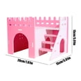 thumbnail image 4 of Small Pet Supplies, Princess Castle Hamster House, Two-Level Hamster Hideout, Dwarf Hamster Hideout with Pet Stairs, Wooden Chew-Proof 7X6X4 in Pink Cage Accessory, Ventilated, 4 of 7