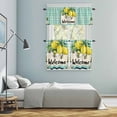 thumbnail image 5 of Summer Lemon Kitchen Curtains Sets for Windows 24 Inch Length, Spring Bees Turquoise Plaid Rod Pocket Window Treatments Tier Curtains and Valances Set for Bedroom/Bathroom, 5 of 8