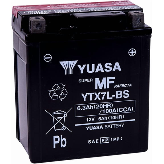 Yuasa YUAM327BS YTX7L-BS Maintenance Free AGM Battery with Acid pack