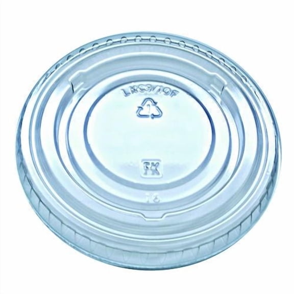 Kal-Clear/Nexclear Drink Cup Lids, Flat Lid with No Slot, Fits 9 oz to 10 oz Cold Cups, Plastic, Cle | Bundle of 2