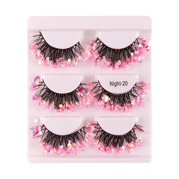 Pestañas postizas Sunnimix Pestañas 3D Lentejuelas Coloridas Suaves Brillantes Rosa