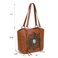 thumbnail image 5 of Montana West Vintage Western Tooling Tote Bag & Wallet Set for Women | Studded Top Handle Shoulder Handbag, Brown, 5 of 7