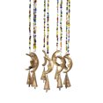 thumbnail image 4 of DecMode 19" Gold Metal Moon Windchime with Glass Beads and Cone Bells, 4 of 8