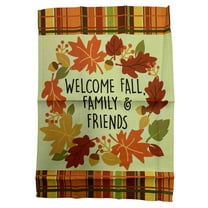 Welcome Fall Family Friends Thanksgiving Decorative Garden Suede Flag 18 x 12.5