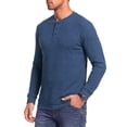 thumbnail image 3 of GENTS BLISS Henley Men Shirts Lightweight Long Sleeve Shirts for Men Crew Neck Casual Men T-shirts Striped Knit Shirts, 3 of 9