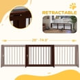 thumbnail image 4 of PawHut Freestanding Pet Gate with Retractable Length, 28"-75", Brown, 4 of 9