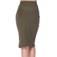 thumbnail image 3 of LAVRA Women's High Waist Stretch Midi Pencil Skirt with Slit, 3 of 3