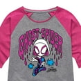 thumbnail image 3 of Marvel Spider-Man And His Amazing Friends - Doodle Ghost Spider - Toddler and Youth Girls Shirt Tail Raglan, 3 of 5