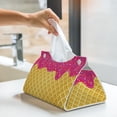 thumbnail image 6 of Sikiie Red Ice Cream Leather Tissue Box Cover Rectangle, Long Tissue Box Cover, Tissue Box Holder, Tissue Holder for Bathroom, 6 of 7