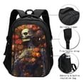 thumbnail image 3 of Disketp Vintage Floral Skull Mochila de Viaje Estampada para Laptop con Puerto de Carga USB, Mochila Impermeable para Computadora – Regalo para Hombres y Mujeres, 3 of 7