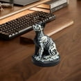 thumbnail image 4 of HmNPlay Halloween Cat Skeleton Figurine 6.3" Resin Day of The Dead Sugar Cat Statue Spooky Tabletop Decor Gift for Adults Party Home Office Desk, 4 of 7