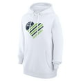thumbnail image 2 of Women's G-III 4Her by Carl Banks  White Seattle Seahawks Heart Graphic Fleece Pullover Hoodie, 2 of 5