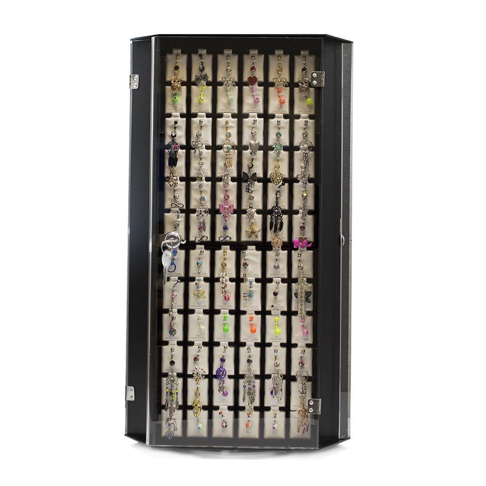 bodyjewelry4sale Wholesale Body Jewelry Rotating Display Case w/ 100 Assorted 14ga Belly Rings