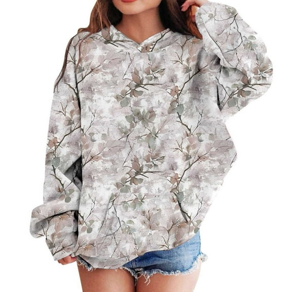 GIrls Hoodie Printed Long Sleeve Hoodie with Pocket Sport Style Kids Clothes Girls Fashion Sweatshirts for Daily Wear