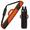 Orange, variant on Grey 2x2 Pool Cue Case, Holds 2 Sticks, Polyester Carry Bag with Accessory Pockets