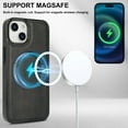 thumbnail image 5 of for iPhone 15 Case, Compatible with MagSafe, Detachable Magnetic Wallet Case with PU Leather Kickstand Card Slots Shockproof Protection 2 In 1 Function Case for iPhone 15, Black, 5 of 6