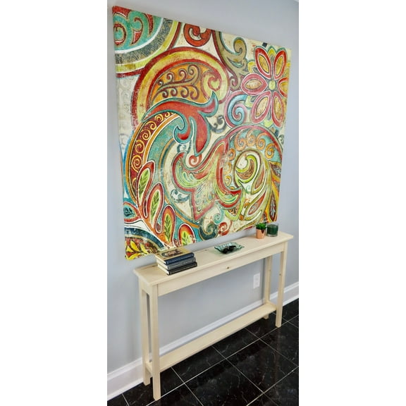 Unfinished Pine Narrow Shaker Console Sofa Wall Table With Shelf- 46" long x 7.5" deep x 30" tall