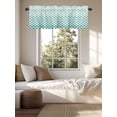 thumbnail image 4 of Kitchen Valances for Window, Teal Turquoise Chevron Stripes Light Filtering Rod Pocket Valance Curtain, Ombre Abstract Art Short Curtains Window Topper for Bedroom Bathroom Living Room 54x18in, 4 of 9