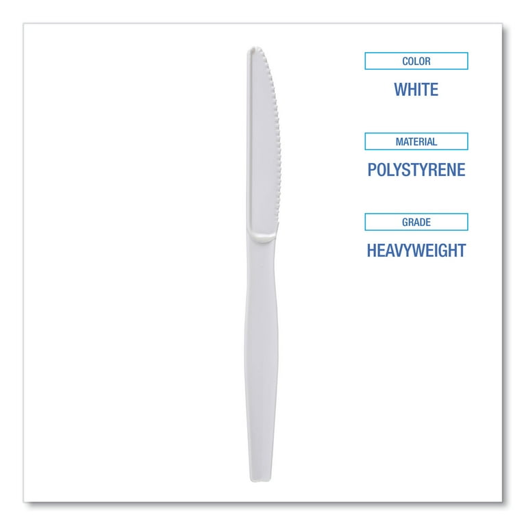 Heavyweight Polystyrene Cutlery, Knife, White, 1000/Carton Heavyweight Polystyrene Cutlery, Knife, White, 1000/Carton