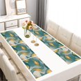 thumbnail image 2 of Teal Gold Wave Marble Pattern Summer Placemats Table Placemats Set Of 6-Linen Kitchen Washable Placemats Table Mats 11.8"x17.7" Non-Slip Heat Resistant, 2 of 5